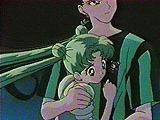 Isn't this sweet? See how nicely Seiya's arm fits around Usagi's tiny, scared body?